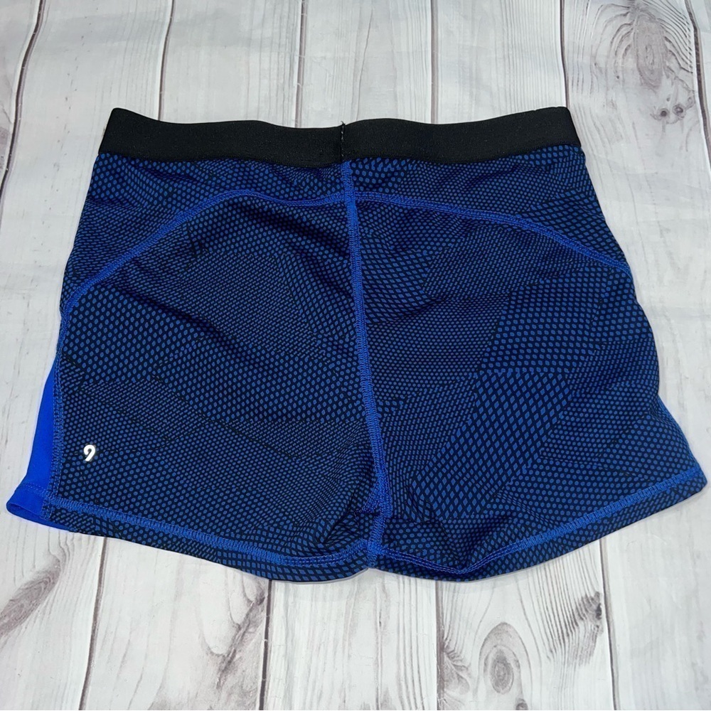 Neon blue and Black Atheltic Spandex Shorts - women's Size Medium